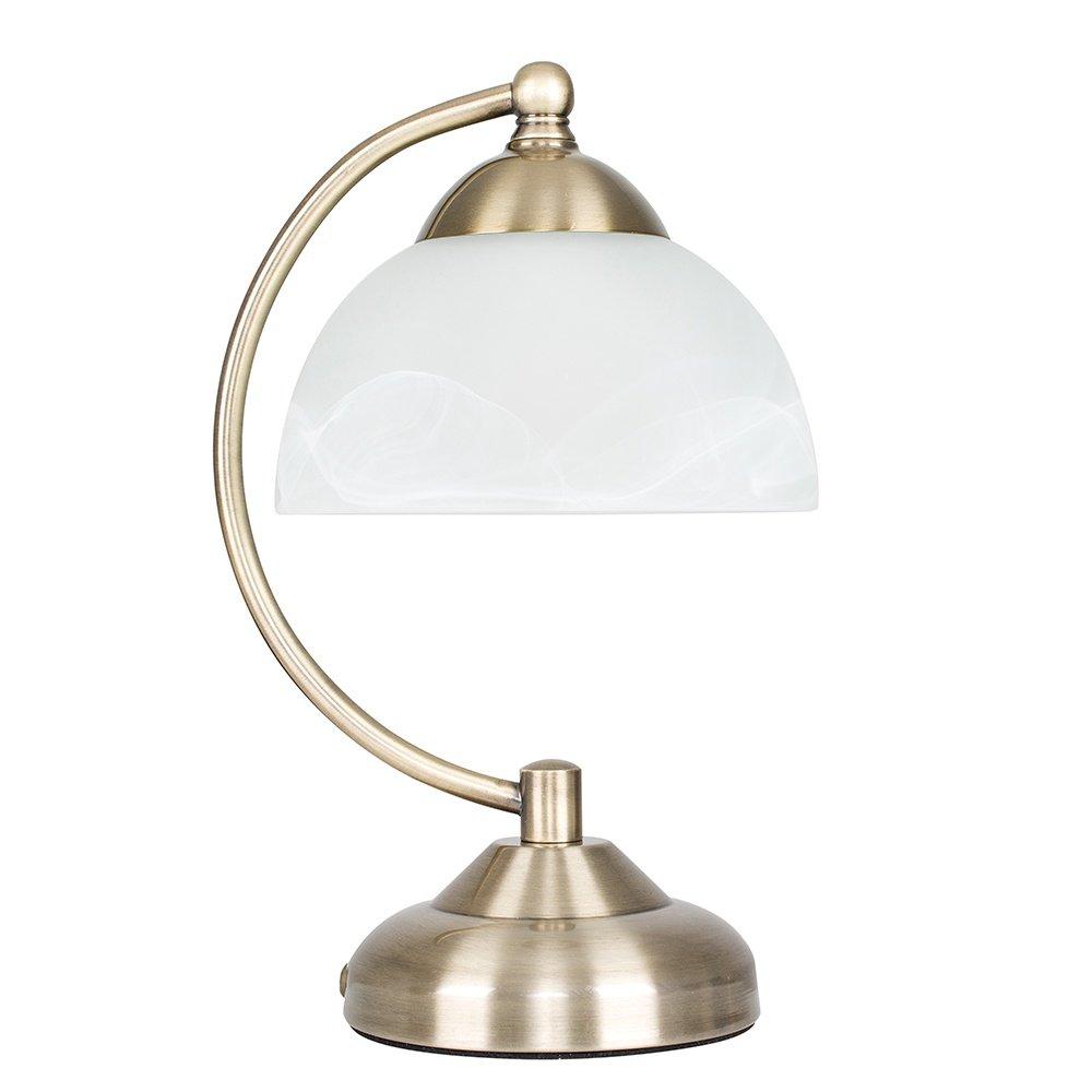 Stamford Table Lamp with Glass Shade in Antique Brass